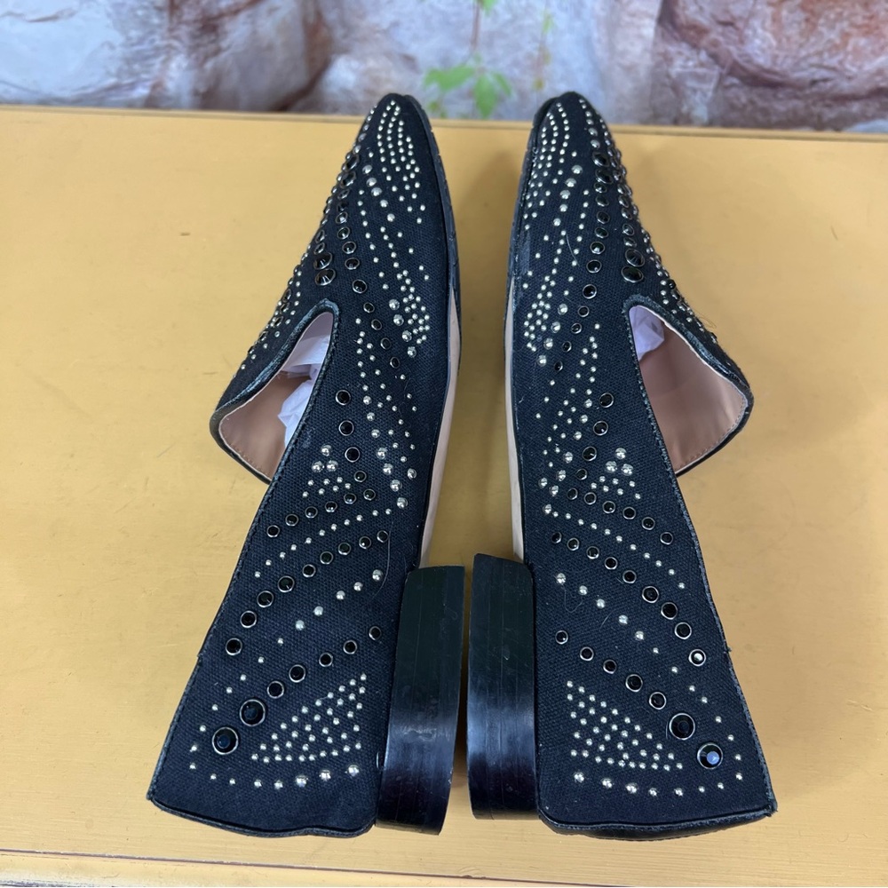 DONALD PLINER Black Textile Modern Downtown Walkable Studded Loafers, 8.5 - Picture 12 of 16